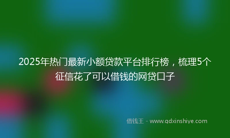 2025年热门最新小额贷款平台排行榜，梳理5个征信花了可以借钱的网贷口子