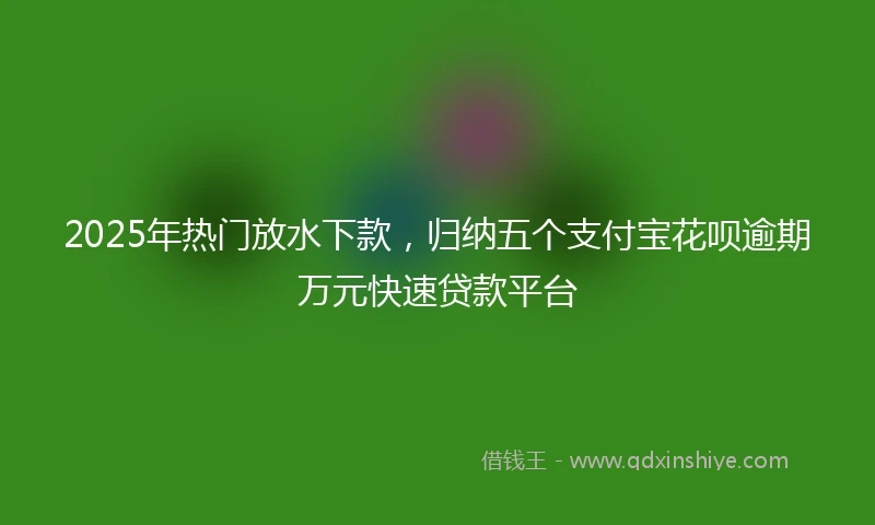 2025年热门放水下款，归纳五个支付宝花呗逾期万元快速贷款平台