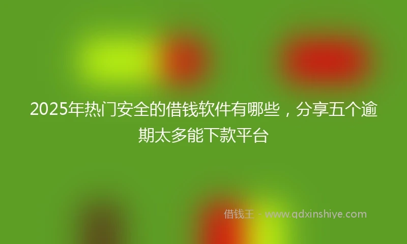 2025年热门安全的借钱软件有哪些，分享五个逾期太多能下款平台