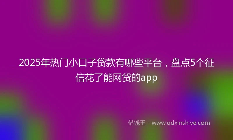 2025年热门小口子贷款有哪些平台，盘点5个征信花了能网贷的app