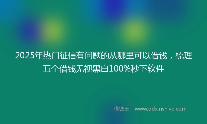 2025年热门征信有问题的从哪里可以借钱，梳理五个借钱无视黑白100%秒下软件