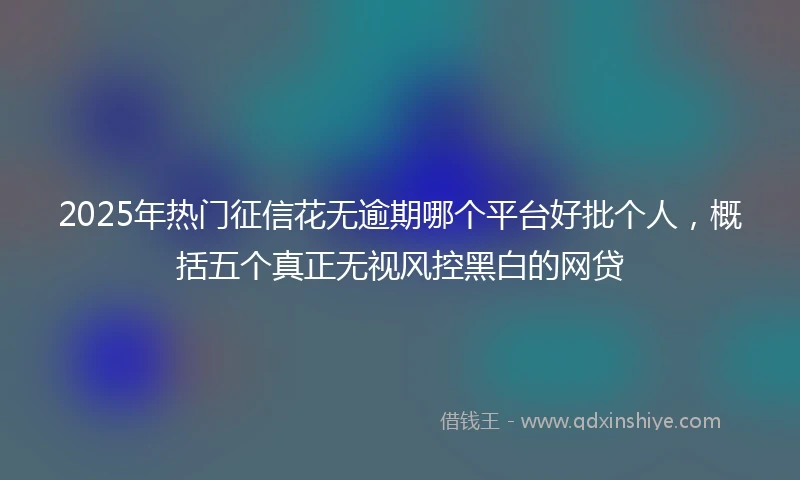 2025年热门征信花无逾期哪个平台好批个人，概括五个真正无视风控黑白的网贷