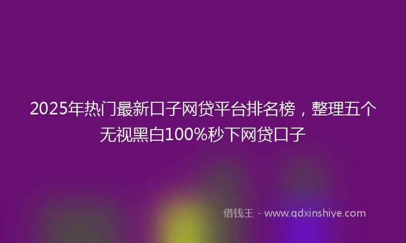 2025年热门最新口子网贷平台排名榜，整理五个无视黑白100%秒下网贷口子