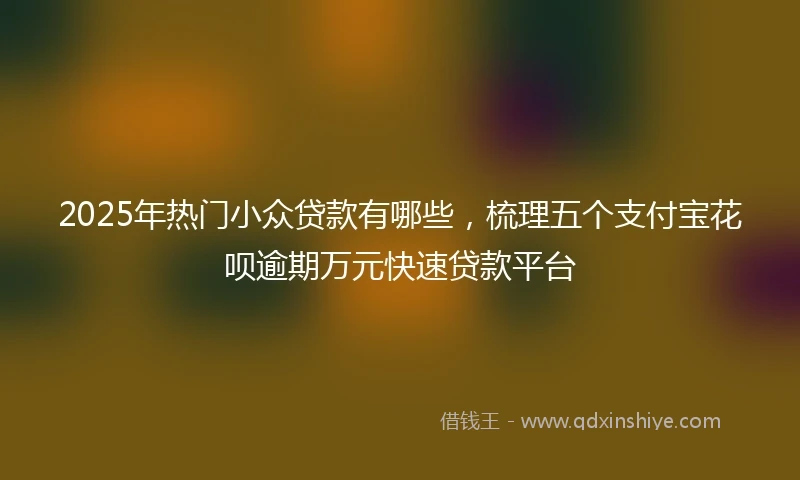2025年热门小众贷款有哪些，梳理五个支付宝花呗逾期万元快速贷款平台