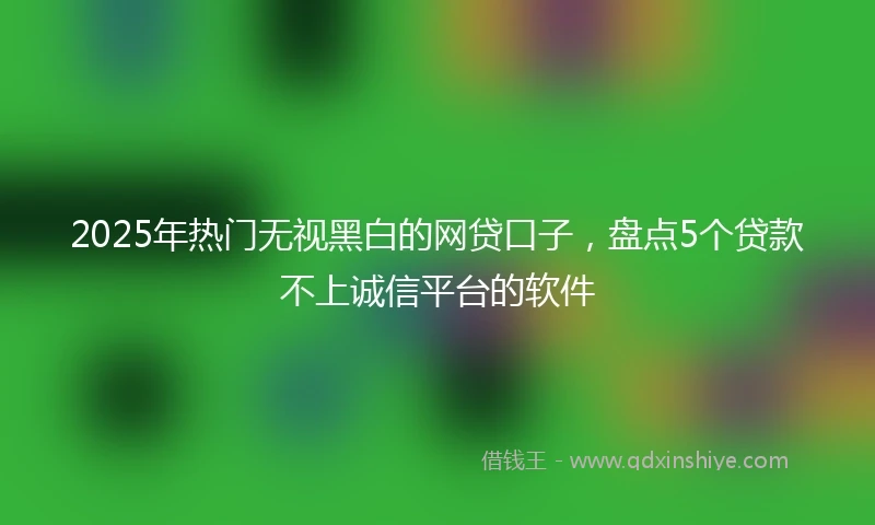 2025年热门无视黑白的网贷口子，盘点5个贷款不上诚信平台的软件