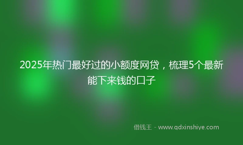 2025年热门最好过的小额度网贷，梳理5个最新能下来钱的口子