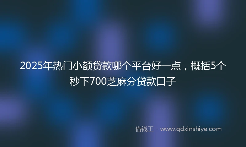 2025年热门小额贷款哪个平台好一点，概括5个秒下700芝麻分贷款口子