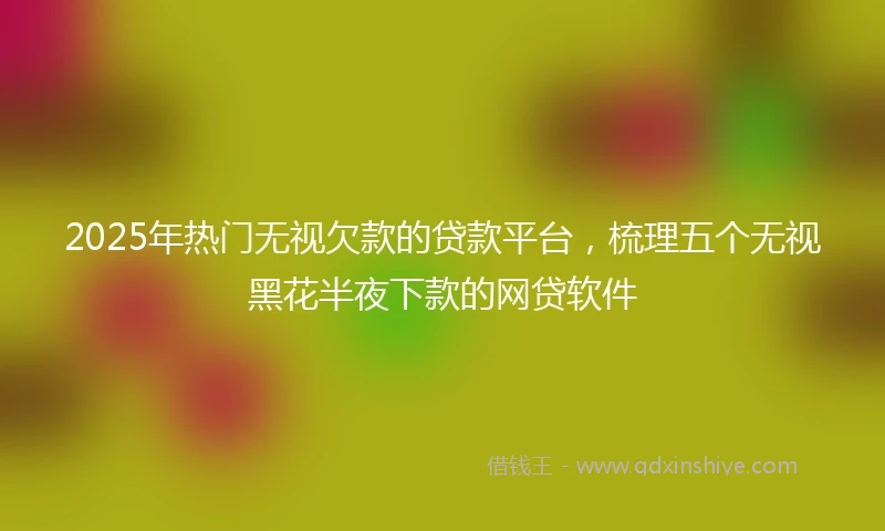 2025年热门无视欠款的贷款平台，梳理五个无视黑花半夜下款的网贷软件