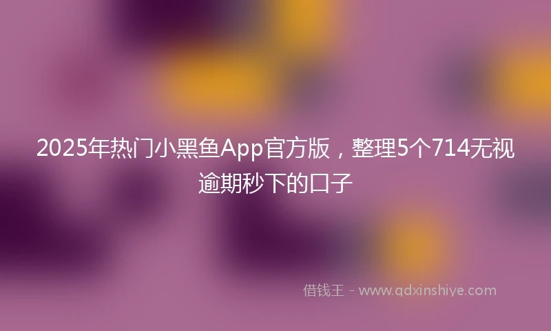 2025年热门小黑鱼App官方版，整理5个714无视逾期秒下的口子