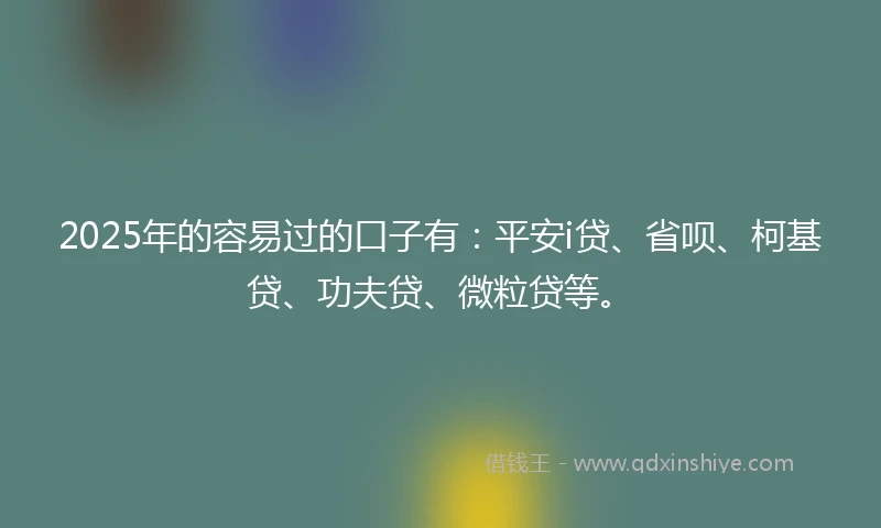 2025年的容易过的口子有：平安i贷、省呗、柯基贷、功夫贷、微粒贷等。