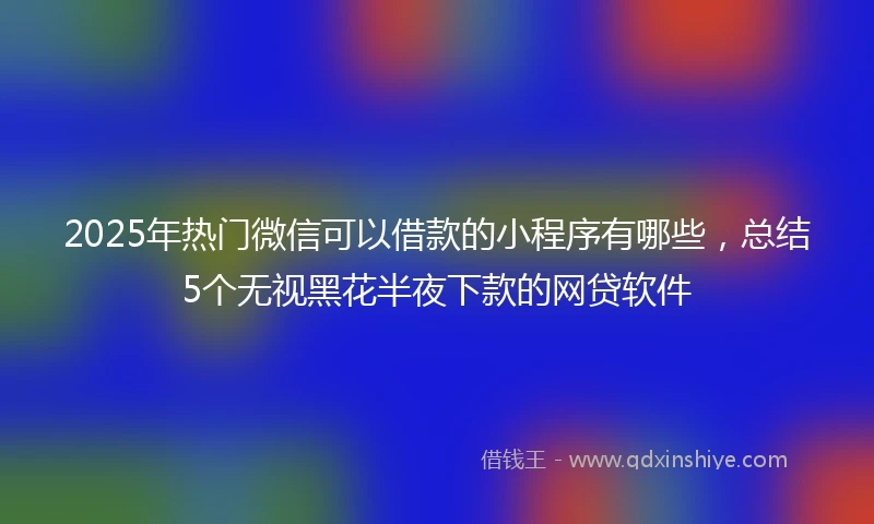 2025年热门微信可以借款的小程序有哪些，总结5个无视黑花半夜下款的网贷软件