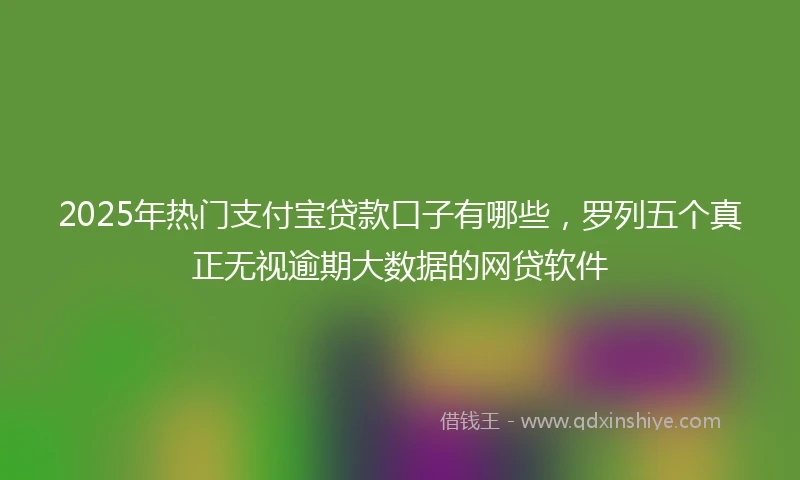 2025年热门支付宝贷款口子有哪些，罗列五个真正无视逾期大数据的网贷软件