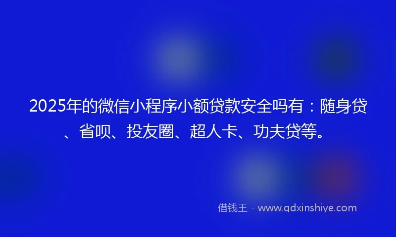 2025年的微信小程序小额贷款安全吗有：随身贷、省呗、投友圈、超人卡、功夫贷等。