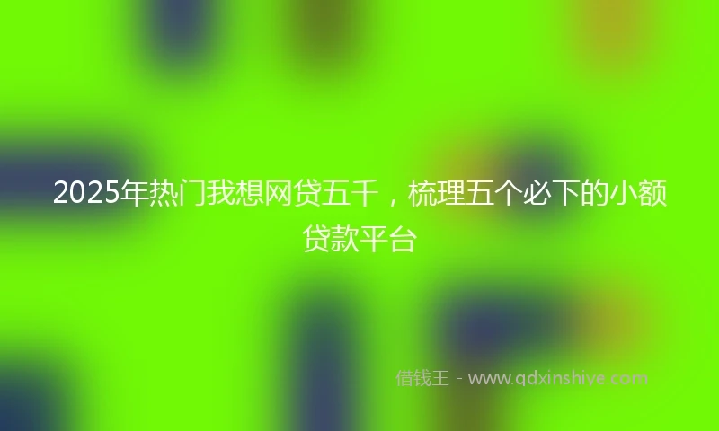 2025年热门我想网贷五千，梳理五个必下的小额贷款平台