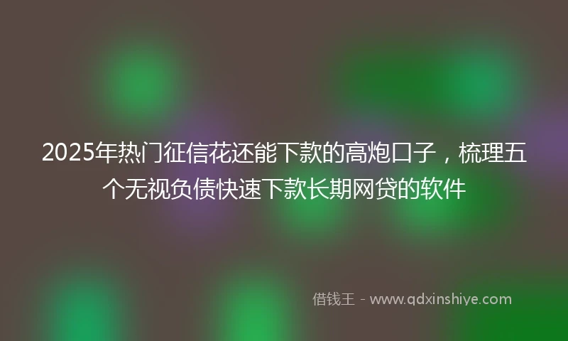 2025年热门征信花还能下款的高炮口子，梳理五个无视负债快速下款长期网贷的软件