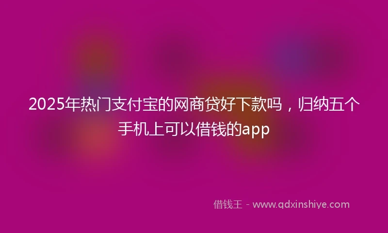 2025年热门支付宝的网商贷好下款吗，归纳五个手机上可以借钱的app
