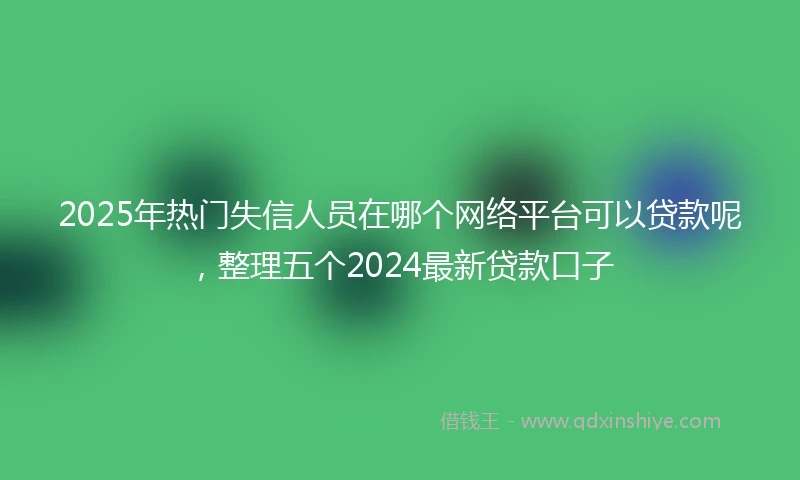 2025年热门失信人员在哪个网络平台可以贷款呢，整理五个2024最新贷款口子