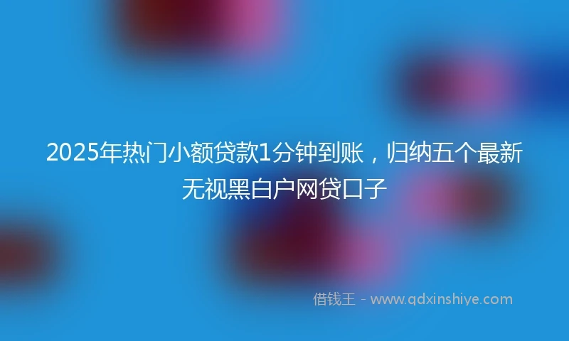 2025年热门小额贷款1分钟到账,归纳五个最新无视黑白户网贷口子