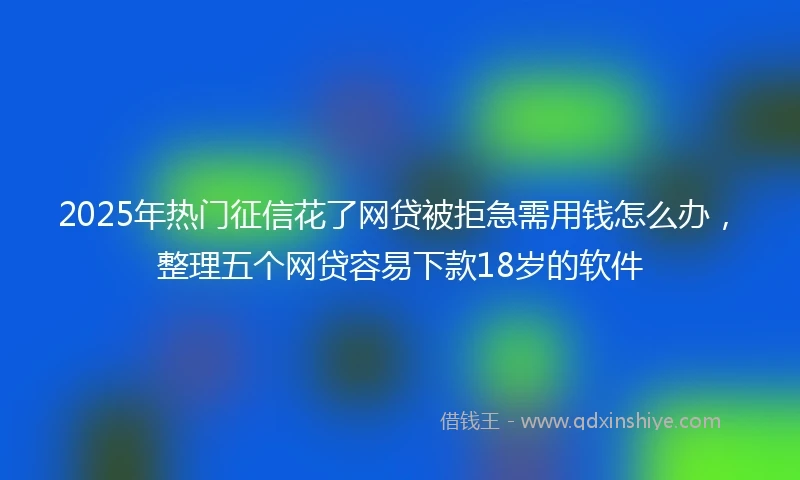 2025年热门征信花了网贷被拒急需用钱怎么办，整理五个网贷容易下款18岁的软件