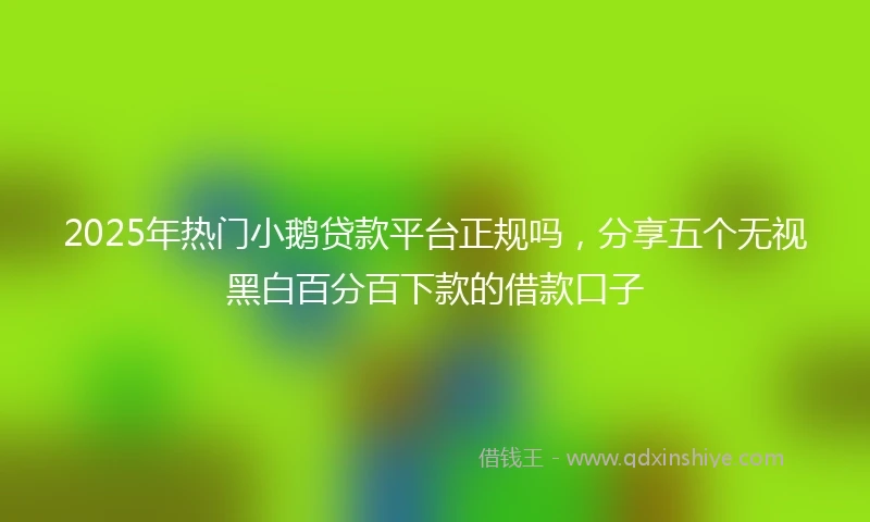2025年热门小鹅贷款平台正规吗，分享五个无视黑白百分百下款的借款口子