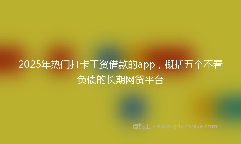 2025年热门打卡工资借款的app，概括五个不看负债的长期网贷平台