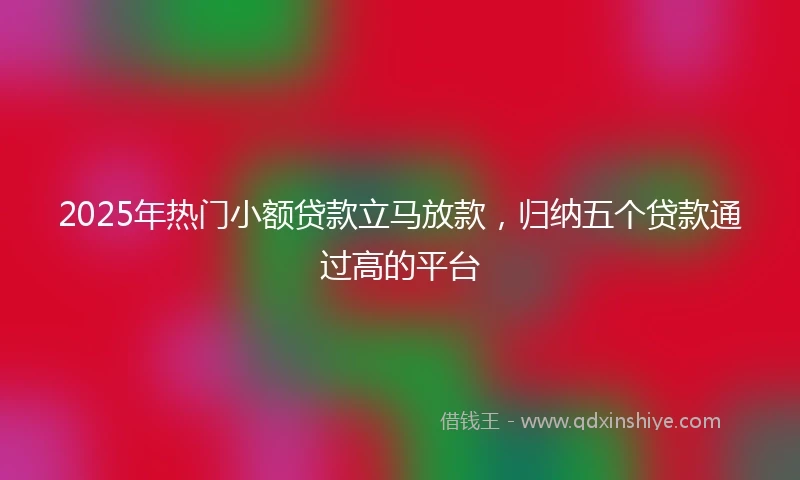 2025年热门小额贷款立马放款，归纳五个贷款通过高的平台