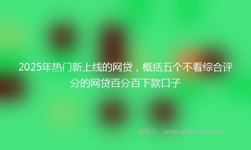 2025年热门新上线的网贷，概括五个不看综合评分的网贷百分百下款口子