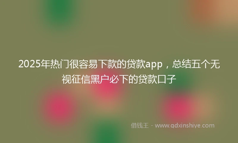2025年热门很容易下款的贷款app,总结五个无视征信黑户必下的贷款口子