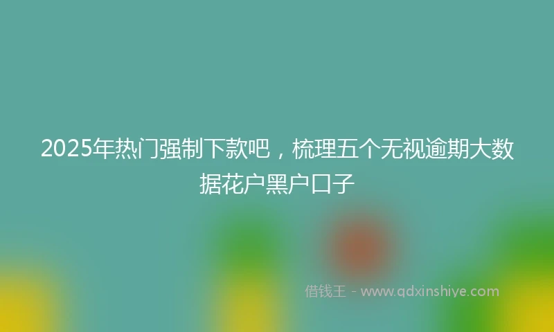 2025年热门强制下款吧，梳理五个无视逾期大数据花户黑户口子