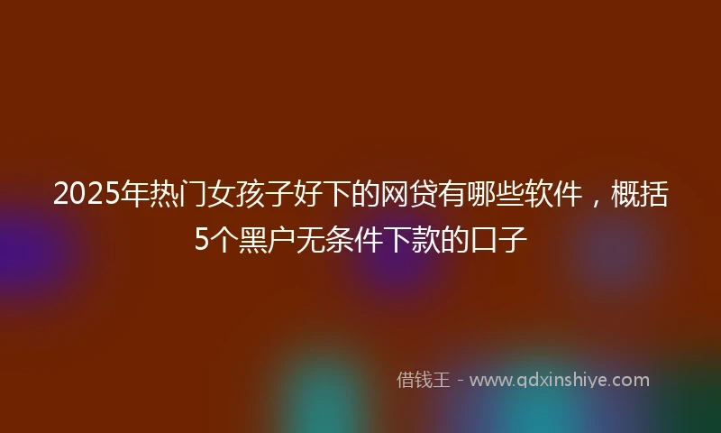 2025年热门女孩子好下的网贷有哪些软件，概括5个黑户无条件下款的口子