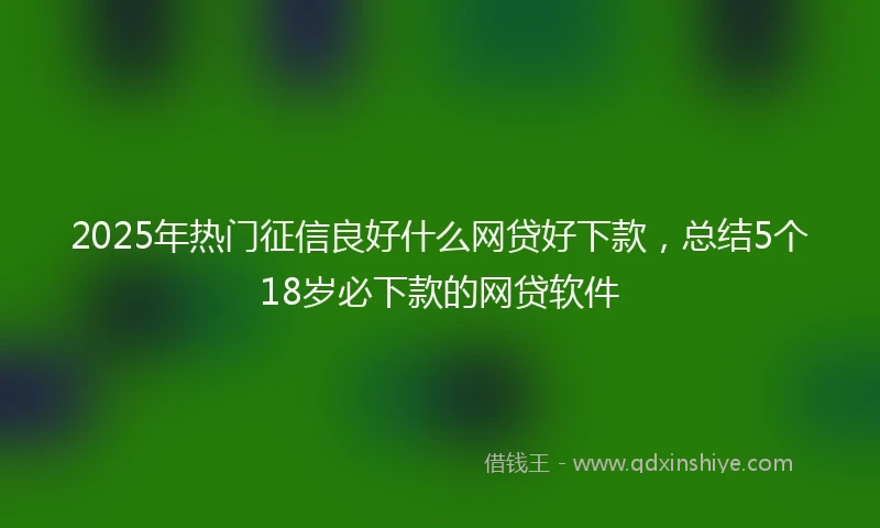 2025年热门征信良好什么网贷好下款，总结5个18岁必下款的网贷软件