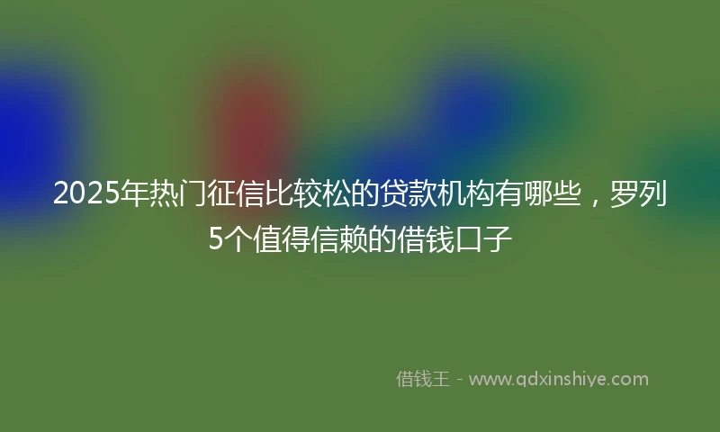 2025年热门征信比较松的贷款机构有哪些，罗列5个值得信赖的借钱口子