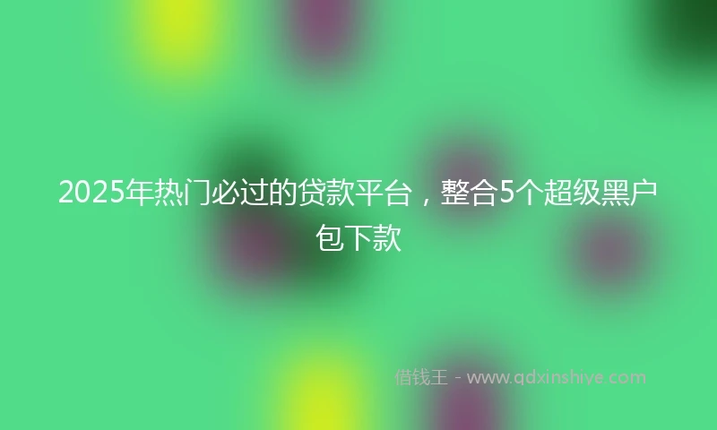 2025年热门必过的贷款平台，整合5个超级黑户包下款