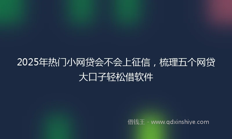2025年热门小网贷会不会上征信，梳理五个网贷大口子轻松借软件