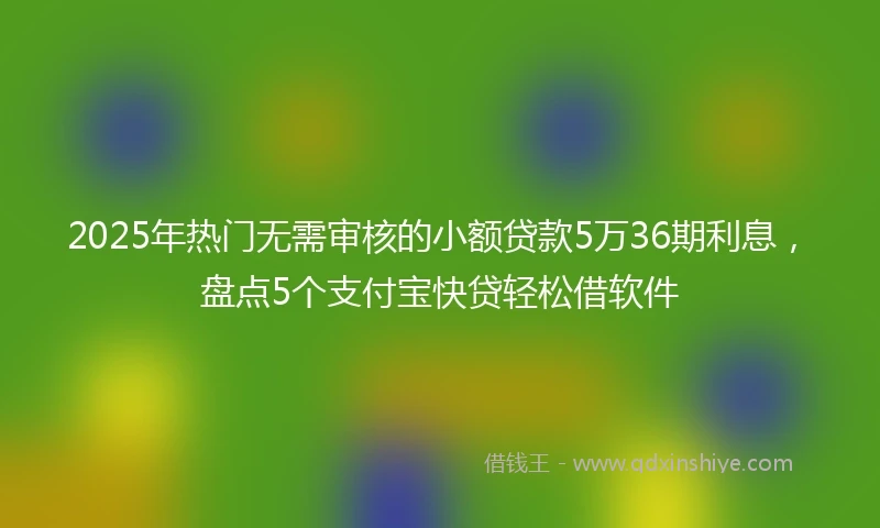 2025年热门无需审核的小额贷款5万36期利息，盘点5个支付宝快贷轻松借软件