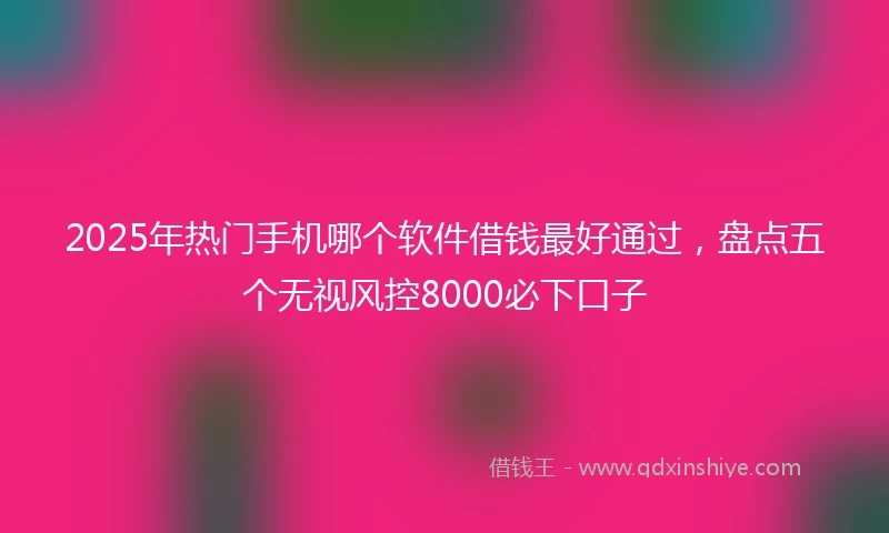 2025年热门手机哪个软件借钱最好通过，盘点五个无视风控8000必下口子