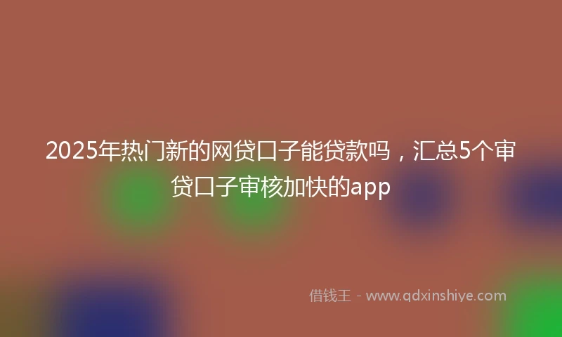 2025年热门新的网贷口子能贷款吗，汇总5个审贷口子审核加快的app