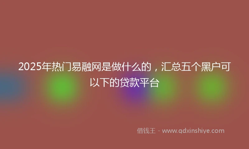 2025年热门易融网是做什么的，汇总五个黑户可以下的贷款平台