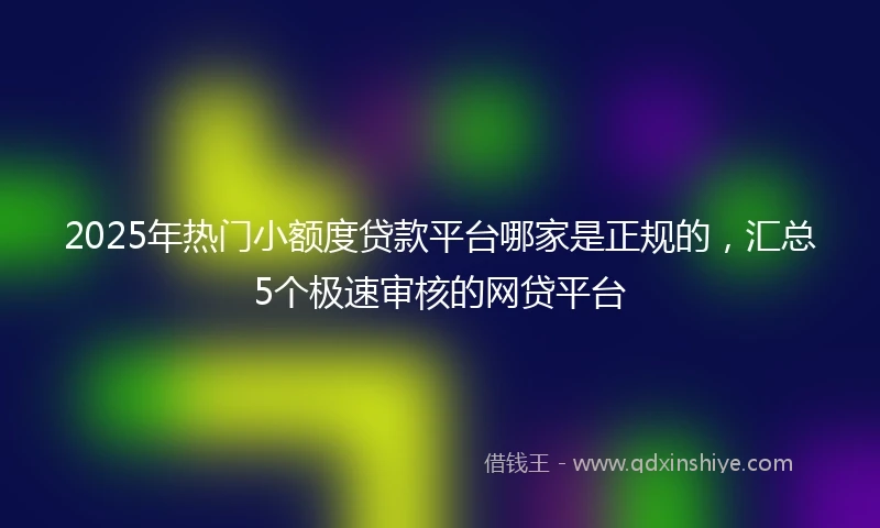 2025年热门小额度贷款平台哪家是正规的，汇总5个极速审核的网贷平台
