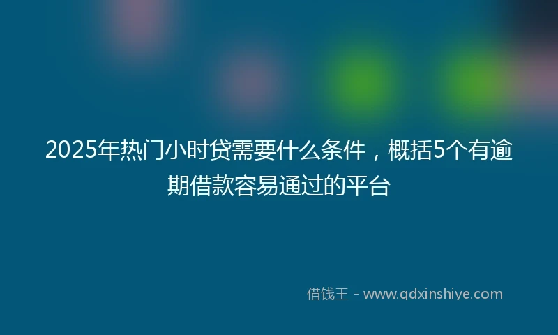 2025年热门小时贷需要什么条件，概括5个有逾期借款容易通过的平台