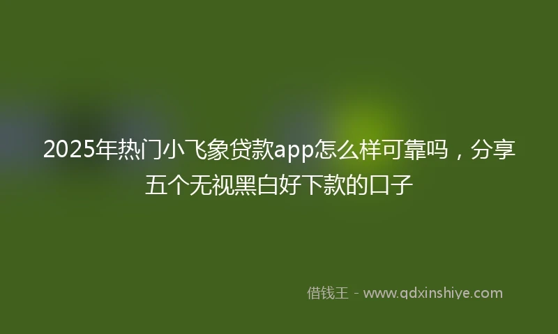 2025年热门小飞象贷款app怎么样可靠吗，分享五个无视黑白好下款的口子