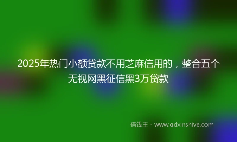 2025年热门小额贷款不用芝麻信用的，整合五个无视网黑征信黑3万贷款