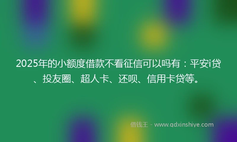 2025年的小额度借款不看征信可以吗有：平安i贷、投友圈、超人卡、还呗、信用卡贷等。