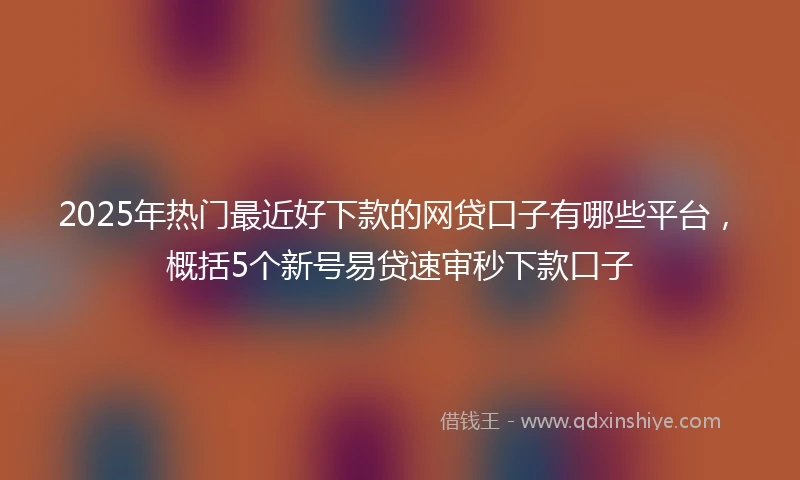 2025年热门最近好下款的网贷口子有哪些平台，概括5个新号易贷速审秒下款口子