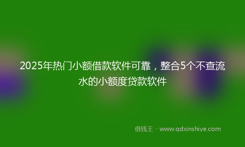 2025年热门小额借款软件可靠，整合5个不查流水的小额度贷款软件