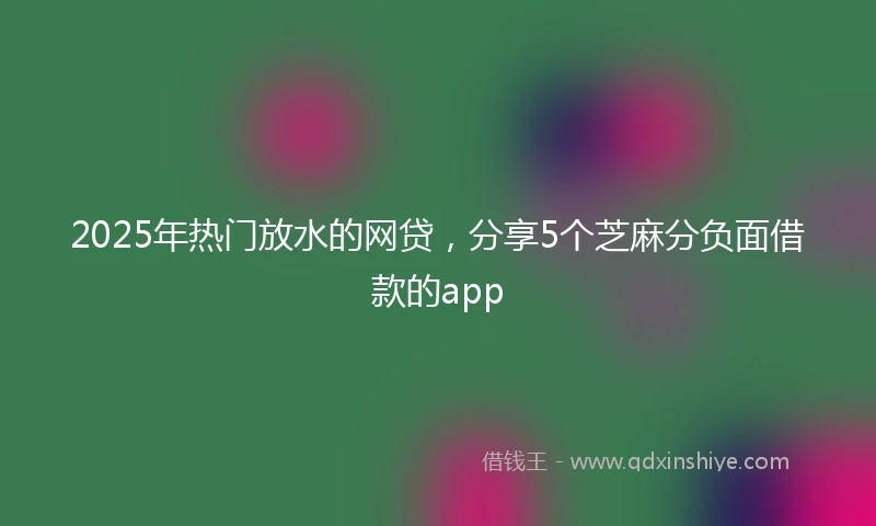 2025年热门放水的网贷，分享5个芝麻分负面借款的app
