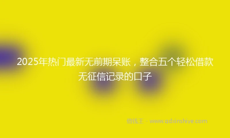 2025年热门最新无前期呆账，整合五个轻松借款无征信记录的口子