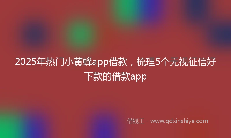 2025年热门小黄蜂app借款，梳理5个无视征信好下款的借款app