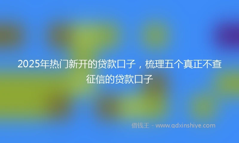 2025年热门新开的贷款口子，梳理五个真正不查征信的贷款口子
