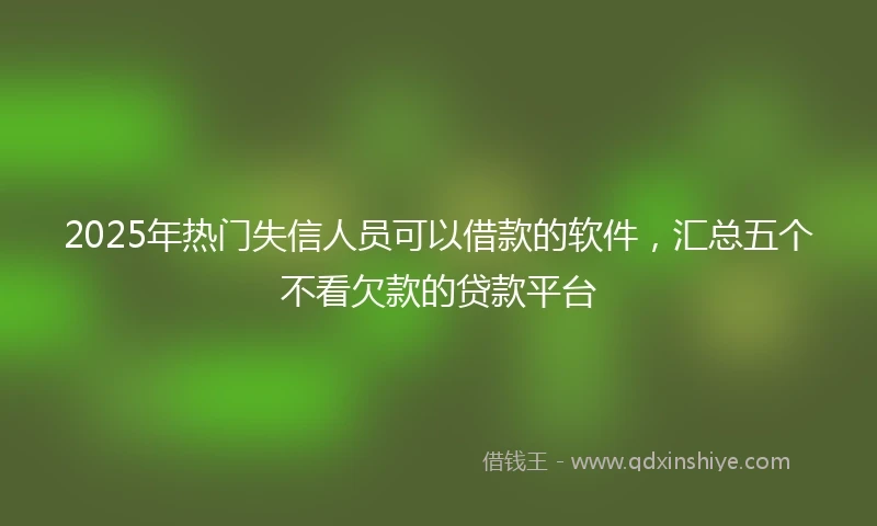 2025年热门失信人员可以借款的软件，汇总五个不看欠款的贷款平台